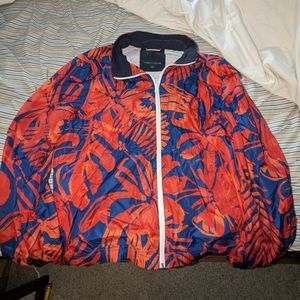 Tommy Hilfiger Windbreaker Rain Jacket Tropical Leaves Print
